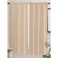 thumbnail image 5 of Khaki Solid Color Living Room Curtains 2 Panel, Aesthetics Contemporary Luxury Cafe Window Treatment, Extra Long Farmhouse Bedroom Bathroom Kitchen Curtains Drapes 104"x72", 5 of 6
