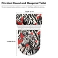 thumbnail image 5 of HELLHERO Zebra Polyester Toilet Seat Lid Cover Set & Easy to Install Toilet Lid Dust Cover Set & Stretch for Modern Bathrooms Adjustable, 5 of 5