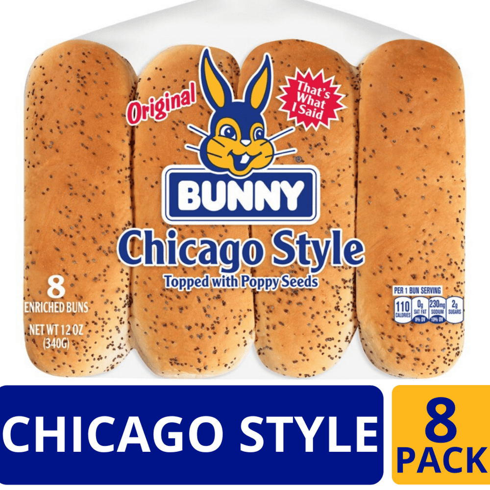 Bunny Chicago Style Bun, 8 ct, 12 oz.