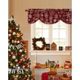 thumbnail image 4 of Christmas Tie Up Valances Curtain, Winter Snowflakes Red Black Buffalo Plaid Adjustable Rod Pocket Short Window Treatment Tie Up Curtains Valances for Kitchen Living Room Bathroom 54x18 Inches, 4 of 9