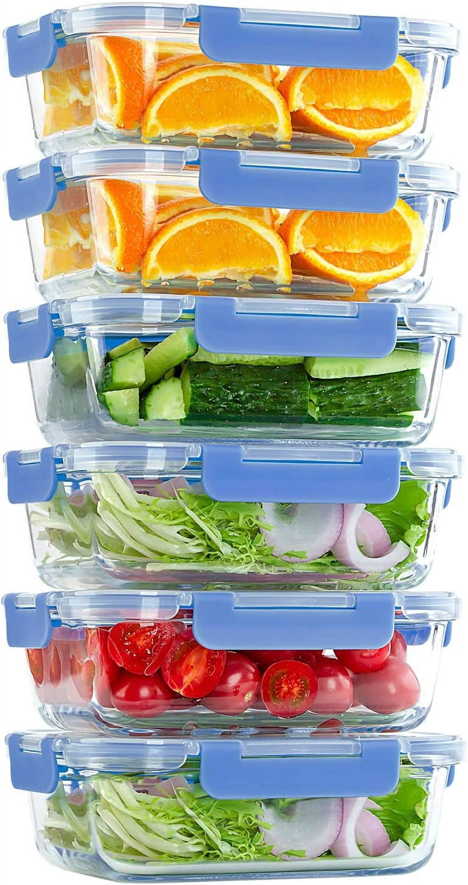 DFA 10 Pack Glass Food Storage Containers with Lids Leakproof, Airtight Glass Meal Prep Containers For Lunch, On The Go, Leftover, Dishwasher Safe