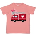 thumbnail image 3 of Inktastic Valentine's Day Red Firetruck with Pink Hearts Boys or Girls Toddler T-Shirt, 3 of 5