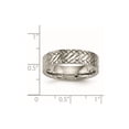 thumbnail image 2 of 6mm Titanium Polished Textured Ring Size 12.5 Ring for Women, 2 of 2