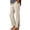 White., variant on Women Casual Long Pants with Pockets,Stretch High Waist Straight Long Pants Side Button Front Split Hem with Portable Side Pockets