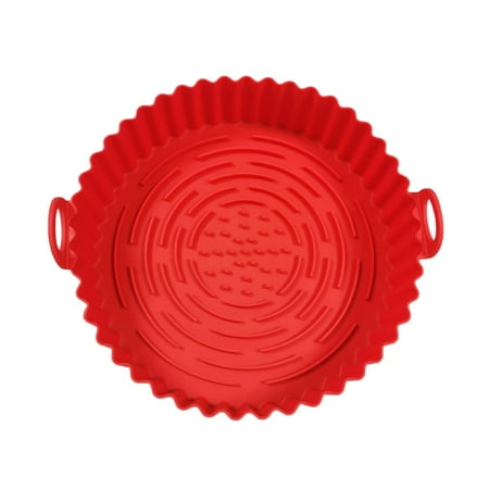 

Silicone Air Fryer Pot Air Fryers Oven Baking Tray Fried Chicken Basket Mat Silicone Pot Replacement Grill Pan Accessories RED