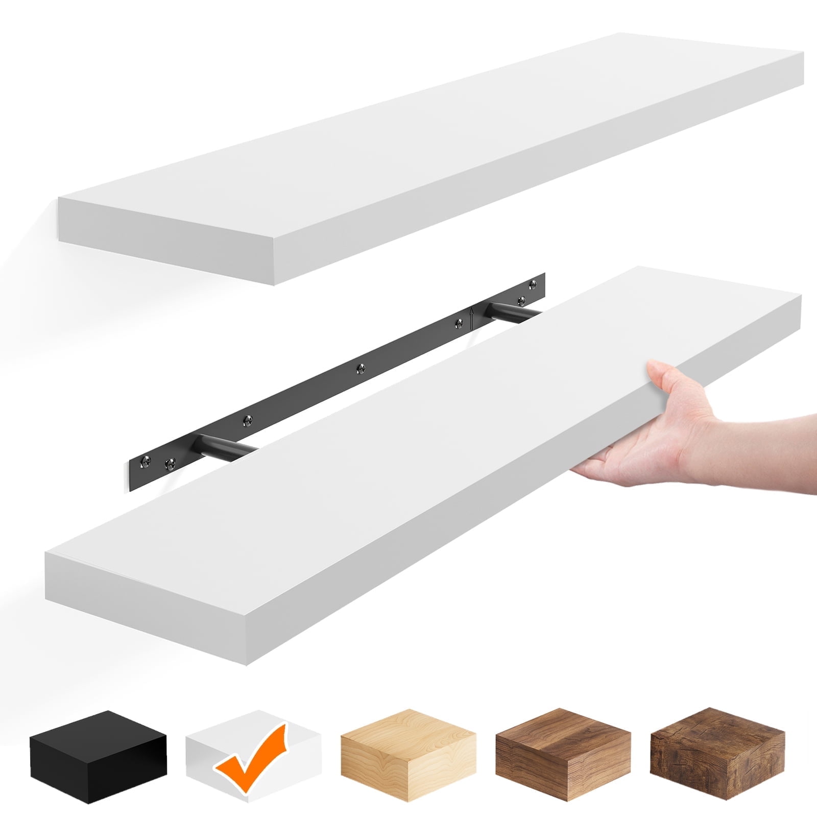Fairy 2-Pack Floating Shelves, 22.5", White Farmhouse photo 1