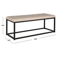 thumbnail image 5 of SAFAVIEH Reynolds Contemporary Modern Glam Tufted Bench, Beige/Black, 5 of 7
