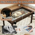 thumbnail image 4 of Rectangle Game Table, Board Game Table with Removable Table Top for 4–6 Players, Gaming and Dining Table with Solid Wood Legs, Non-Slip Play Mat, Rotating Cup Holders, Rustic Brown, 4 of 10