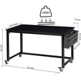 thumbnail image 3 of 55" Rolling Computer Desk with 4 Smooth Wheels, Simple Style Mobile Writing Desk Home Office Study Table Movable Workstation with Metal Frame, 3 of 14