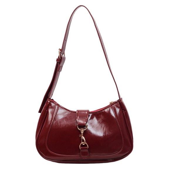 Moontgen Pu Leather Shoulder Bag Fashion Commuter Bag Clutch Bag for Women (Wine Red)