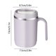 thumbnail image 3 of Taza térmica de acero inoxidable con asa | Taza de viaje de 500 ml con doble pared al vacío | Tapa deslizante antisalpicaduras | Mantiene las bebidas calientes o frías | Gris, blanco, morado, 3 of 6