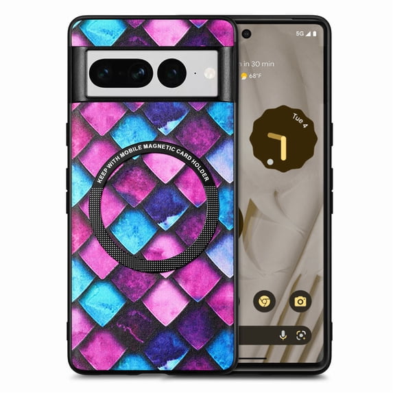 For Google Pixel 7 Pro Phone Case,Shockproof Luxury Silicone Magsafe Case,Silm Stand Case Cover
