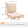 thumbnail image 3 of Outdoor Patio Chair Cushions Deep Seat Replacement Patio Cushions Set Beige, 3 of 10