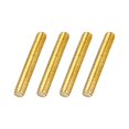 thumbnail image 1 of Uxcell 4Pack M6x40mm Fully Threaded Rod, Brass Right Hand All Thread Screw Studs for Furniture Assembly Fastening, 1mm Pitch, 1 of 6