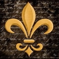thumbnail image 2 of Rhyan, Vivien 12x12 Black Ornate Wood Framed with Double Matting Museum Art Print Titled - Scripted Gold Fleur de lis Border I, 2 of 4
