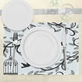 thumbnail image 3 of Ambesonne Birds Place Mats Set of 4, Branch of Floral Tree, Standard Size, Blue Black, 3 of 6