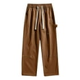 thumbnail image 3 of RXIRUCGD Men's Summer Pocket Drawstring Casual Pocket Pants, Brown, Size: M, 3 of 7
