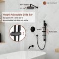 thumbnail image 3 of Mondawe 10-inch Rainfall Shower Head with 3-Setting Handheld Shower Head Set, Shower System Rain Shower with Tub Spout, 3 of 10