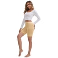 thumbnail image 5 of DARING DIVA Women's Lace Trim Soft Control Panties Mid Thigh Slimmer M Beige, 5 of 6
