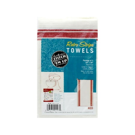 Aunt Martha's Towel Vintage Red Stripe 3pc