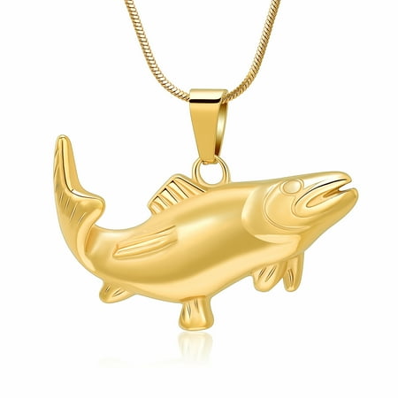 Fish Urn Cremation Necklace for Ashes Urn Necklaces for Human / Pet Fish Urns Necklace for Men Women Memorial Keepsake Jewelry Ashes Pendant for Pets/Human