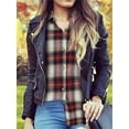 thumbnail image 3 of Long Sleeved Women Button Down Shirt Plaid Printing Casual Blouse, 3 of 4