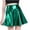Green, variant on Mrat Maxi Skirt Women's Shiny Flared Pleated Mini Skater Skirt Stage Pleated Skirt Denim Skirts S-27 Gold M