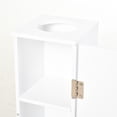 thumbnail image 5 of Wooden Cabinets, Toilet Paper Cabinet, Small Bathroom Corner Floor Cabinet with Doors and Shelves, Thin Storage Bathroom Organizer for Paper Shampoo, White, White Living Room Cabinets, 5 of 8