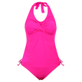 thumbnail image 4 of Hilor Womens Ruched Two Piece Bathing Suits Tummy Control Swimwear Halter Tankini Swimsuits, 4 of 6