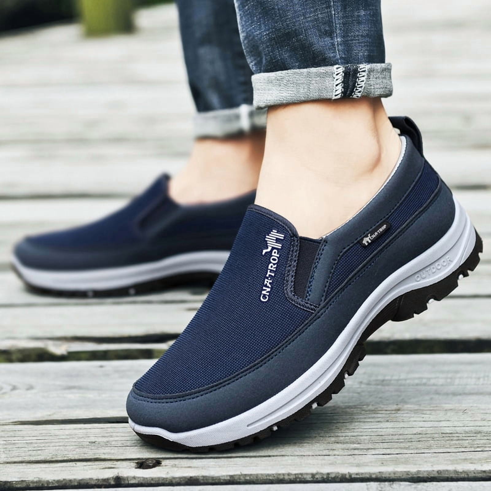 CNA.TROP Men's Slip on Casual Shoes Lightweight Breathable Anti-Slip Walking Shoes, Outdoor Hiking Shoes