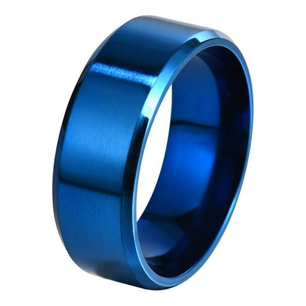 Anillos de titanio lisos de diseño Simple de acero inoxidable mate de 8mm, anillos plateados en tono dorado, anillos negros y azules, regalo de joyería para hombres y mujeres Tan Jianjun unisex