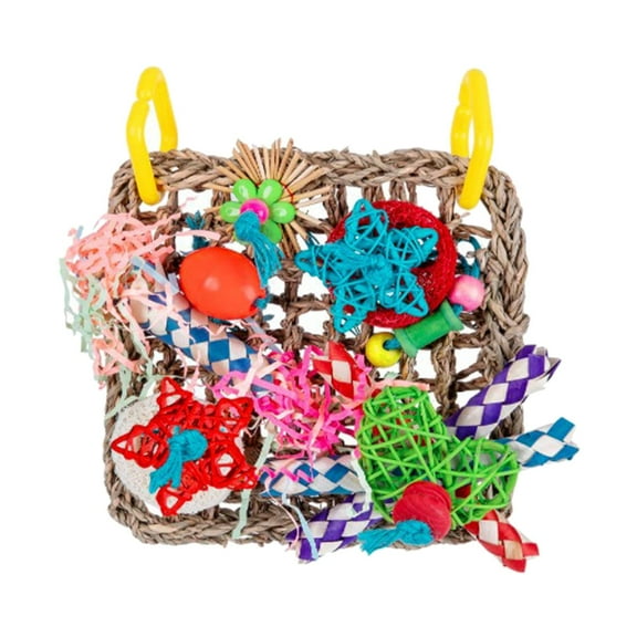 Bird Foraging Wall Toy Parrot Chewing Toy Woven Climbing Hammock for Macaws