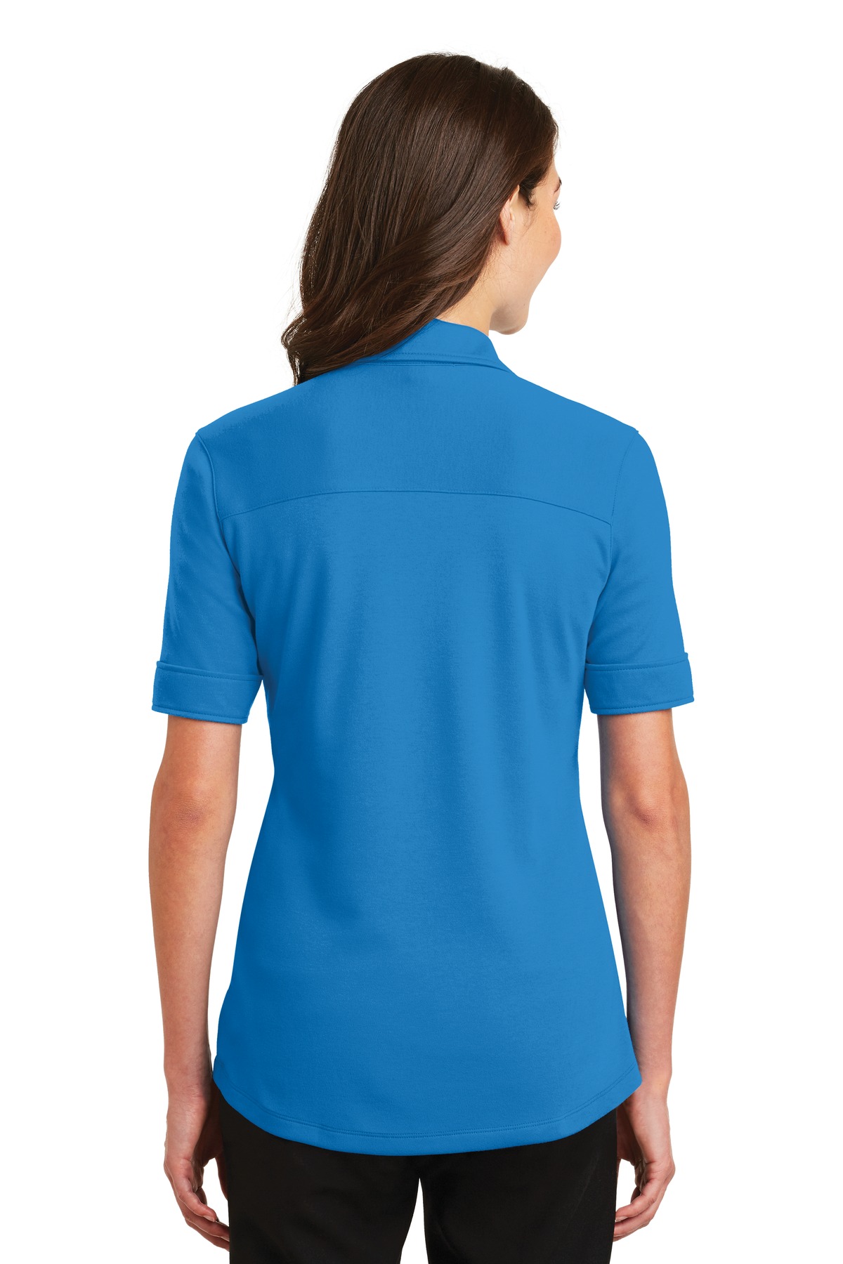 Port Authority Adult Female Women Plain Short Sleeves Polo Brilliant Blue Large - image 2 of 6