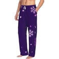 thumbnail image 6 of Salouo Crystal Purple Snowflake Print Pajama Pants for Men, Lounge Pants Elastic Waistband Casual Men's sleepwear Loungewear Sleep Pajama Pant -Small, 6 of 7