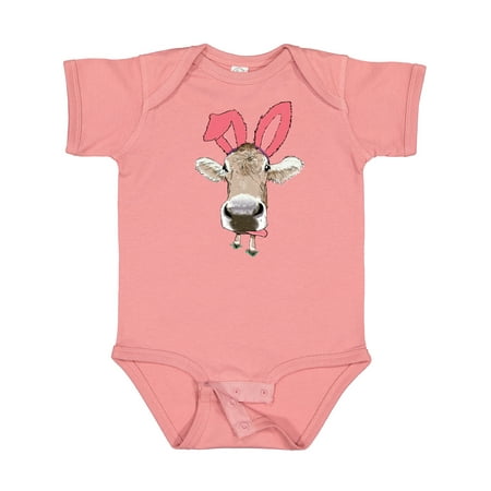 

Inktastic Funny Easter Cow in Pink Ears Gift Baby Boy or Baby Girl Bodysuit