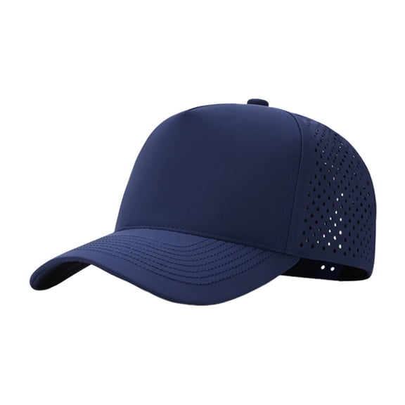 Laser Cut Mesh Adjustable Womens Baseball Cap, Quick Dry Vented Performance Sun Hat, Water Resistant Breathable Sports Headwear, Lightweight Cooling Cap for Golf, Running, Workout,Navy