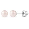 thumbnail image 1 of Boucles d'Oreilles Classiques en Argent Sterling 925 4 mm Roses avec Perles Simulées pour Tout-Petits, Bébés Filles, 1 of 7