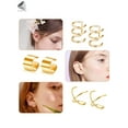 thumbnail image 5 of PULLIMORE 6 Pairs Ear Cuff Clip Set Stainless Steel Fake Cartilage Earring No Piercing Earcuff (Silver), 5 of 7