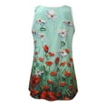thumbnail image 5 of EQWLJWE Débardeurs d'Été pour Femmes, Blouse Imprimée Ample, Col Rond, Brodé, 5 of 5