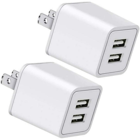 epacks Charger, Quick Charging 2.4A 12W Universal Dual Charger Adapter 2-Port USB Portable Travel Adapter for HTC, Nexus, Bluetooth Speaker Headset & Power Bank (White)