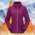 thumbnail image 2 of larppty Women's Fleece Soft Jackets Full Zip Lightweight Outdoor Hiking Jackets Winter Coats (Purple, XXL), 2 of 3