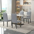 thumbnail image 4 of VECELO Set of 2 Upholstered Dining Chairs, Modern Parsons Chairs with Solid Back, Kitchen Side Chair for Dining Room Living Room, Light Gray, 4 of 11