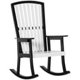 thumbnail image 1 of Outsunny Wooden Rocking Chair, Traditional Porch Rocker, Fade-Resistant Patio Rocker Chair for Outdoor Indoor Use, White and Black, 1 of 10