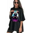 thumbnail image 3 of Plus Size Shirt for Women Black Tops for Women Short Sleeves Shirt for Women Panda T Shirt Crewneck Shirt for Women XS, 3 of 5