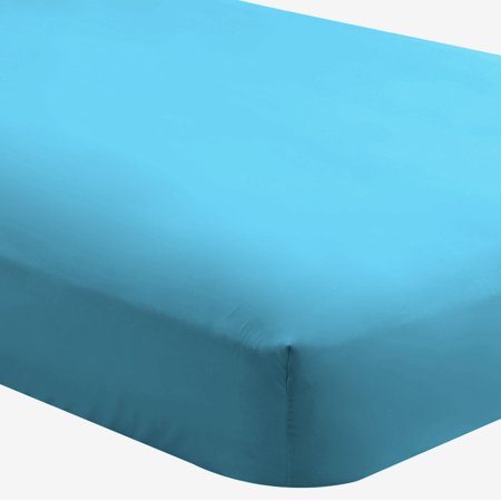 Bare Home Fitted Bottom Sheet Premium 1800 Ultra-Soft Wrinkle Resistant Microfiber, Hypoallergenic, Deep Pocket (Twin XL - 1 Pack, Aqua)