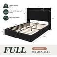 thumbnail image 6 of Amolife Full Size Lift Up Storage Platform Bed Frame with Velvet Built-in Charging Station Wingback Headboard, Black, 6 of 15