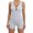 Gray, variant on Women's Jumpsuit Casual Summer Sleeveless V Back Short Rompers Slim Yoga Workout Bodysuit with Bra