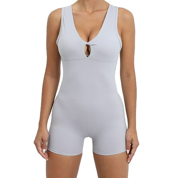 Workout Jumpsuits for Women Backless Workout Workout Jumpsuits V Back Yoga Romper Comfy Bodysuits