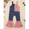 thumbnail image 2 of 4th of July Kids Toddller Baby Girl Bell Bottoms Outfits Sleeveless Jumpsuit Flare Pants Overalls Summer Clothes, 2 of 8