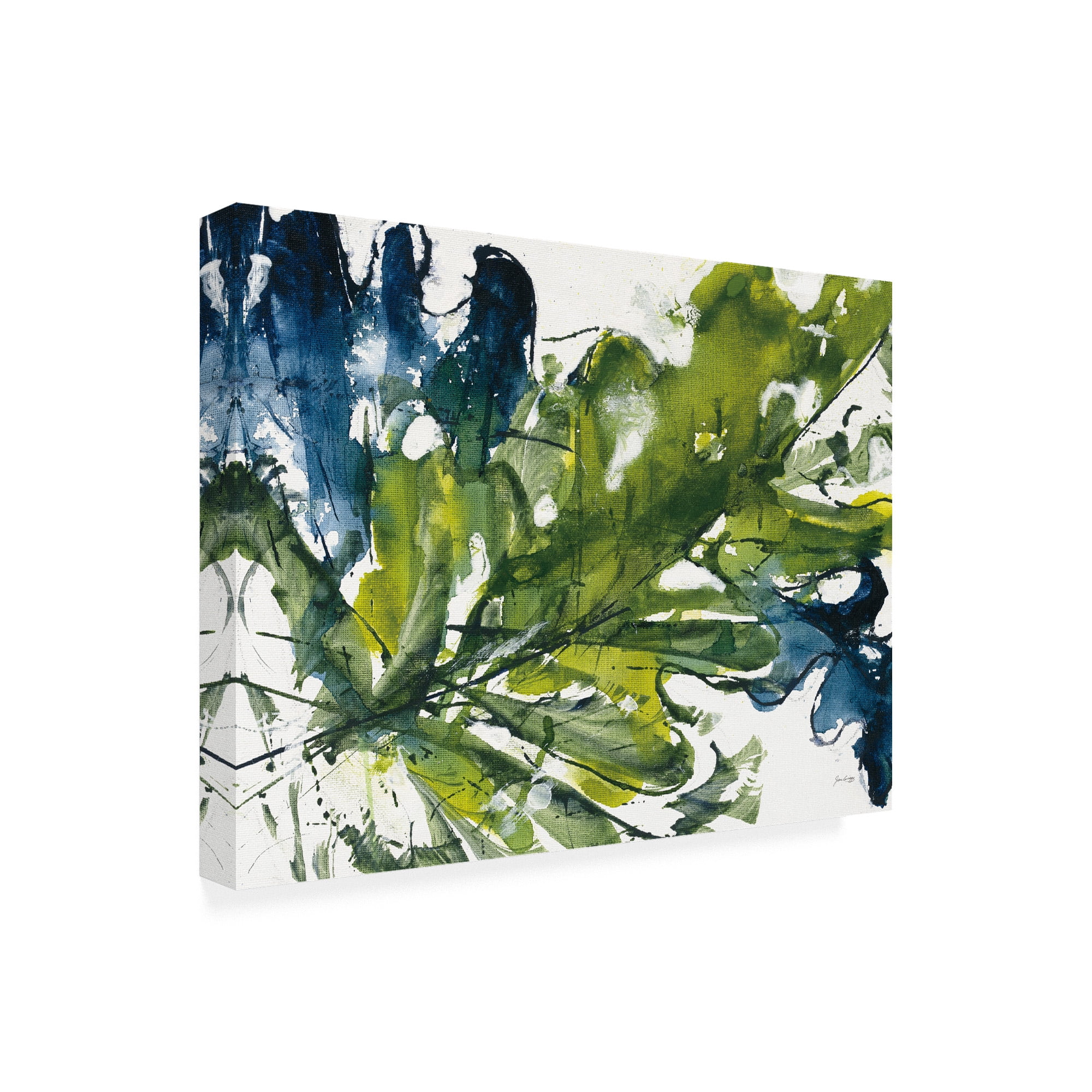Trademark Fine Art 'Green and Blue Leaves' Canvas Art by Jan Griggs